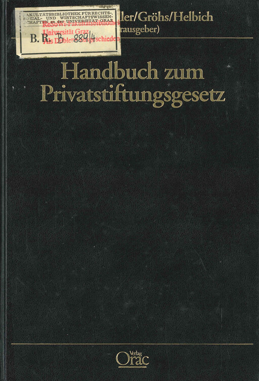 Handbuch zum Privatstiftungsgesetz