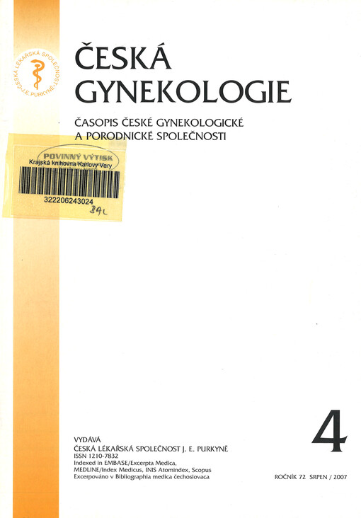 Česká gynekologie : časopis České gynekologické a porodnické společnosti