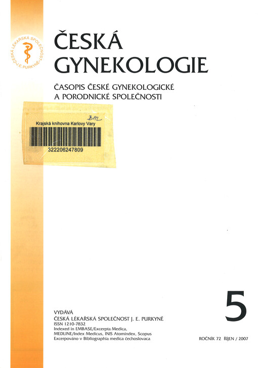Česká gynekologie : časopis České gynekologické a porodnické společnosti