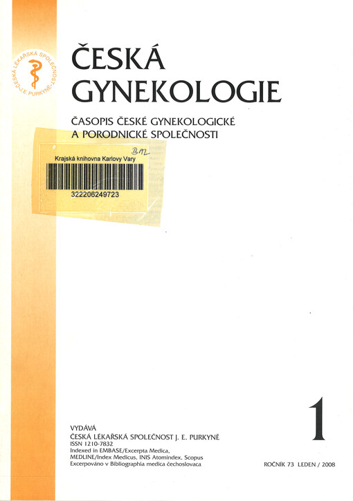 Česká gynekologie : časopis České gynekologické a porodnické společnosti