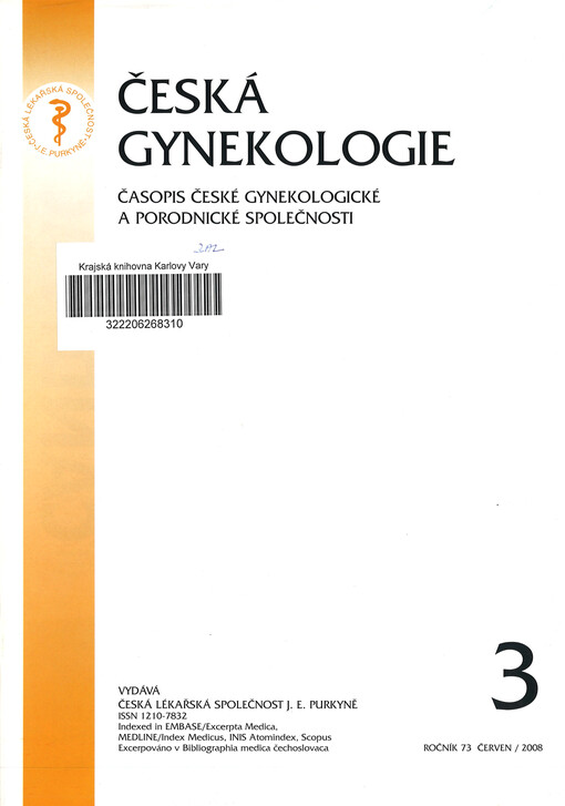Česká gynekologie : časopis České gynekologické a porodnické společnosti