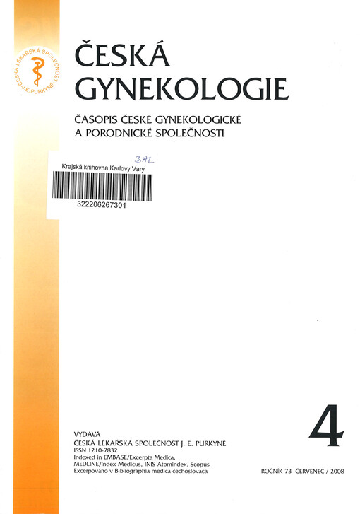 Česká gynekologie : časopis České gynekologické a porodnické společnosti