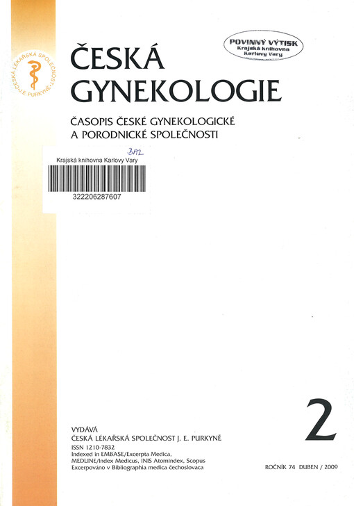 Česká gynekologie : časopis České gynekologické a porodnické společnosti