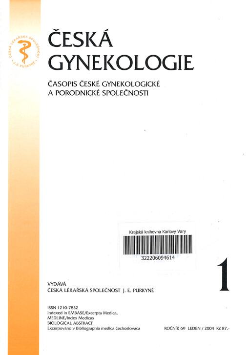 Česká gynekologie : časopis České gynekologické a porodnické společnosti