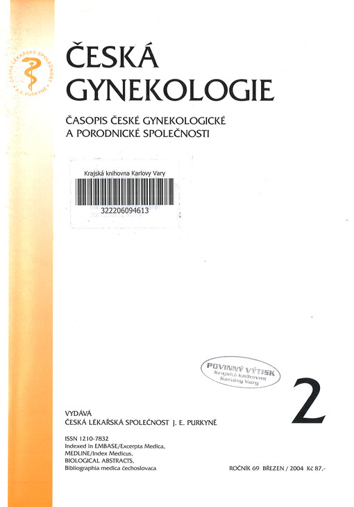 Česká gynekologie : časopis České gynekologické a porodnické společnosti
