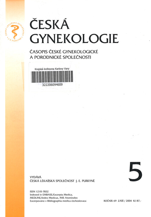Česká gynekologie : časopis České gynekologické a porodnické společnosti