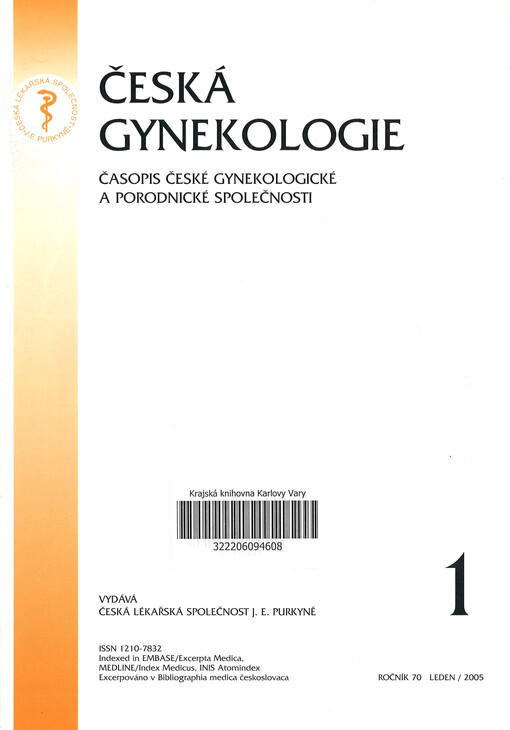 Česká gynekologie : časopis České gynekologické a porodnické společnosti