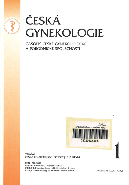 Česká gynekologie : časopis České gynekologické a porodnické společnosti