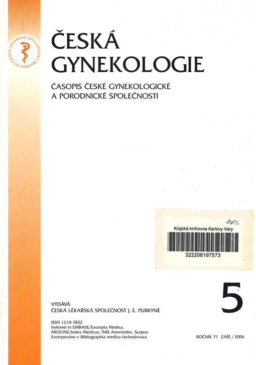 Česká gynekologie : časopis České gynekologické a porodnické společnosti
