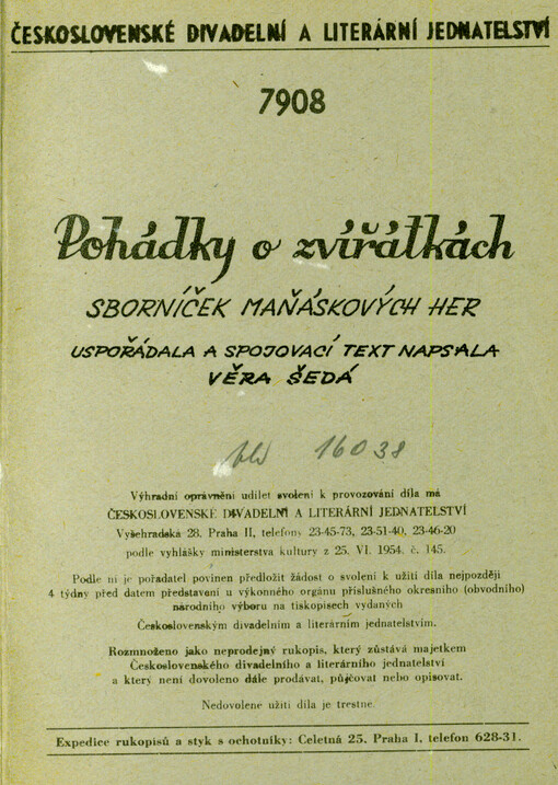 Pohádky o zvířátkách : Sborníček maňáskových her