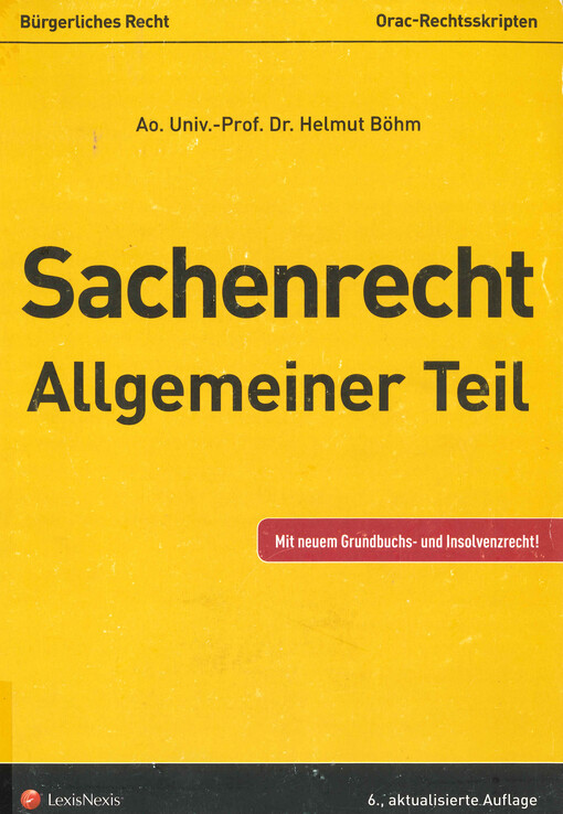 Sachenrecht : allgemeiner Teil