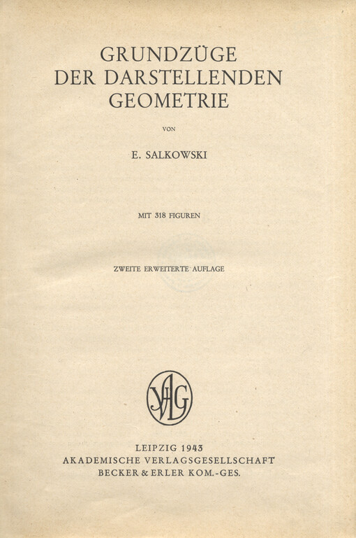 Grundzüge der darstellenden Geometrie
