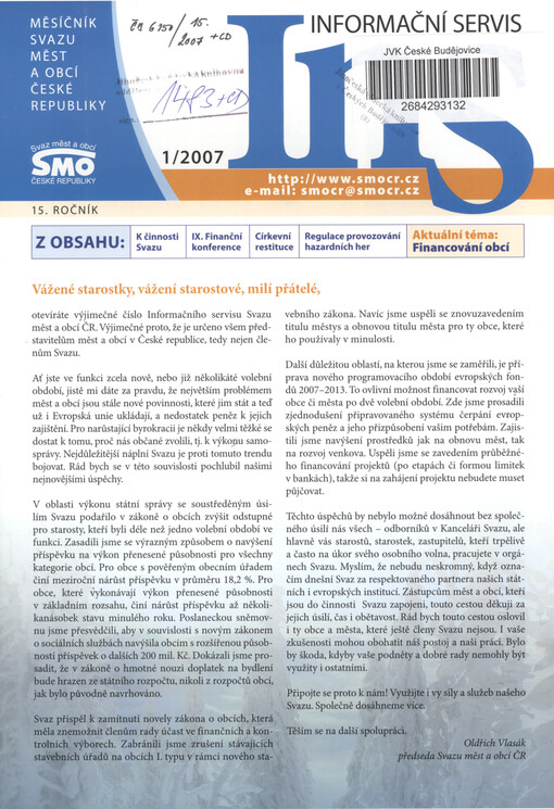 Informační servis : měsíčník Svazu měst a obcí České republiky