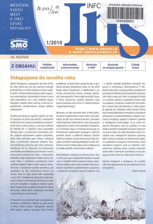 Informační servis : měsíčník Svazu měst a obcí České republiky