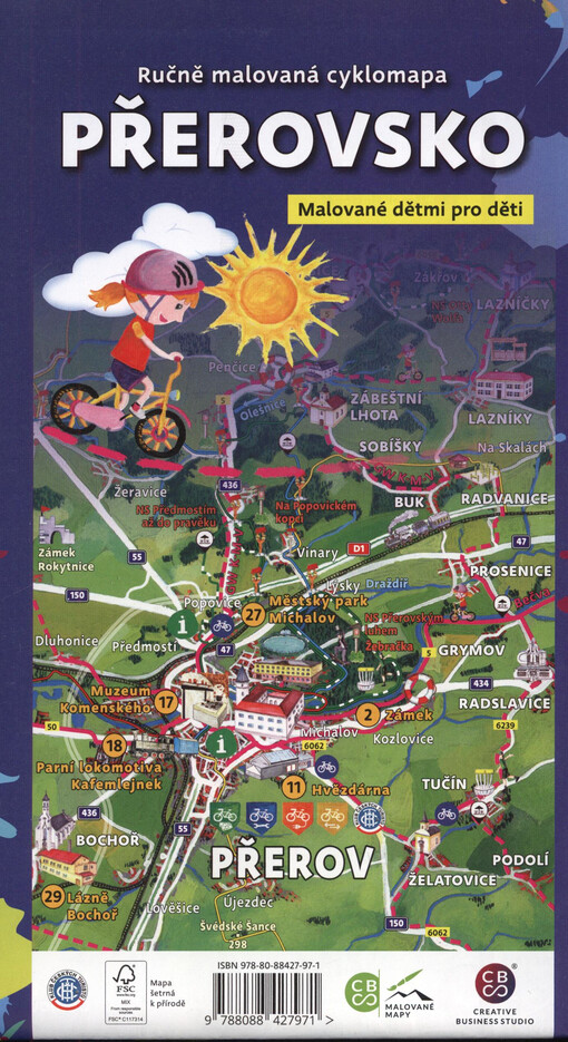 Ručně malovaná cyklomapa Přerovsko : malované dětmi pro děti