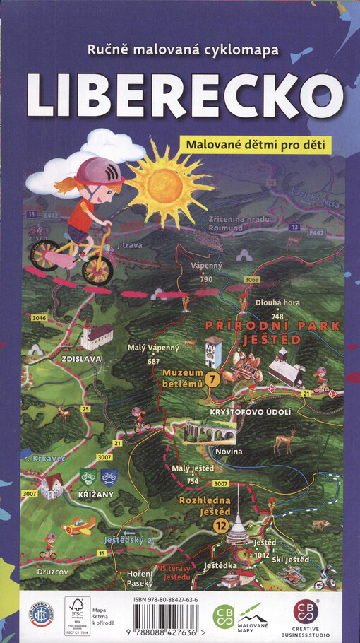 Ručně malovaná cyklomapa Liberecko : malované dětmi pro děti