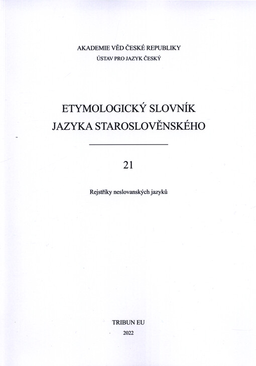 Etymologický slovník jazyka staroslověnského