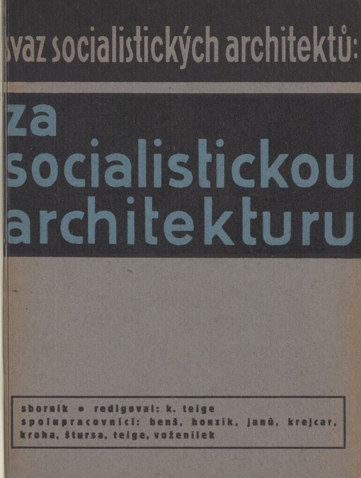 Za socialistickou architekturu