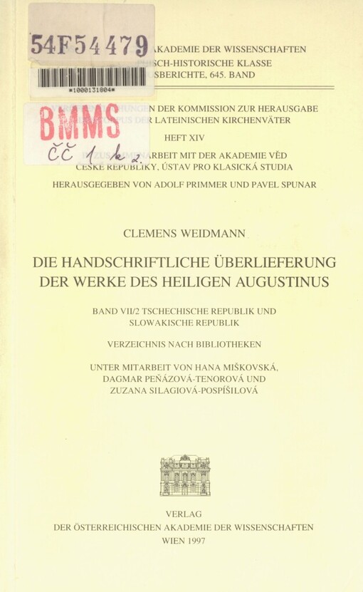 handschriftliche Überlieferung der Werke des Heiligen Augustinus