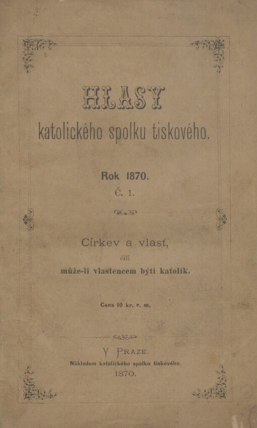 Vlasť a církev, čili, Může-li vlastencem býti katolík?: z života pro život