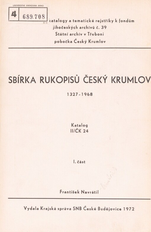 Sbírka rukopisů Český Krumlov: 1327-1968