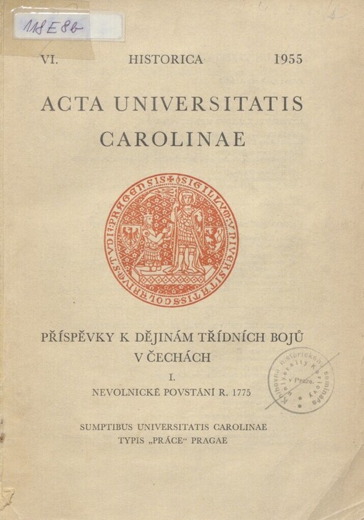 Příspěvky k dějinám třídních bojů v Čechách