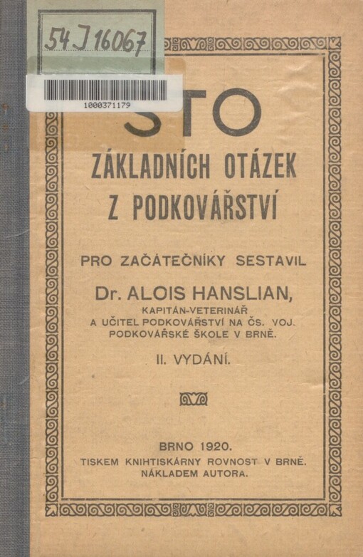 Sto základních otázek z podkovářství