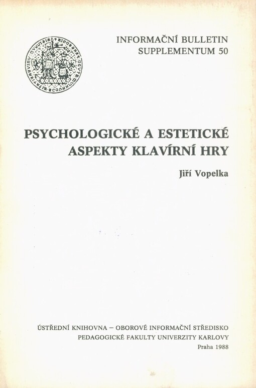 Psychologické a estetické aspekty klavírní hry