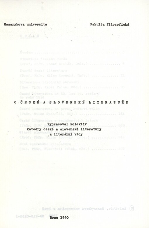 O české a slovenské literatuře