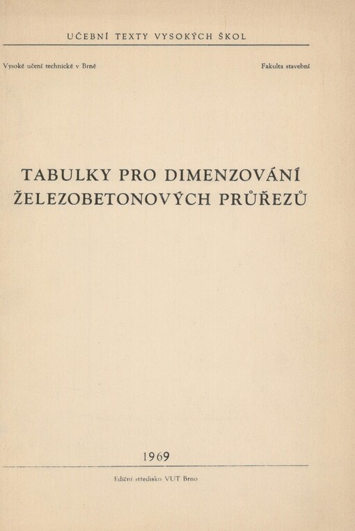 Tabulky pro dimenzování železobetonových průřezů