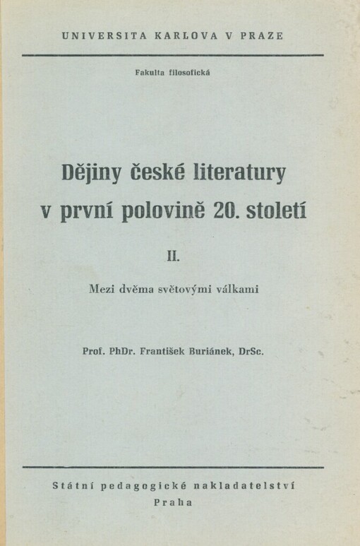 Dějiny české literatury v první polovině 20. století