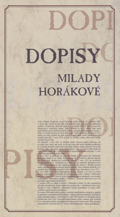 Dopisy Milady Horákové