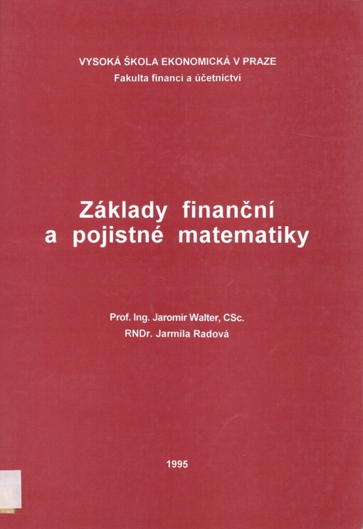 Základy finanční a pojistné matematiky