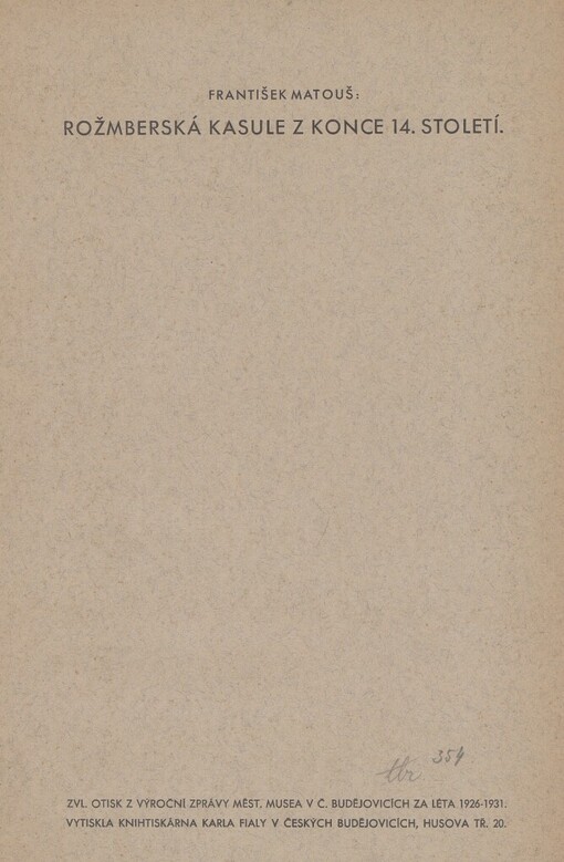 Rožmberská kasule z konce 14. století