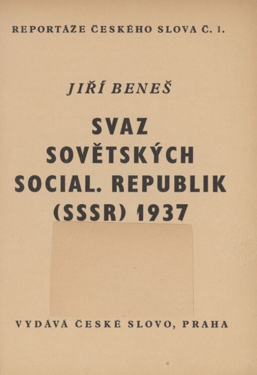 Svaz sovětských social. republik (SSSR) 1937