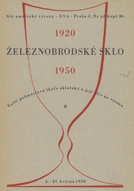 Železnobrodské sklo: 1920-1950 : Vyšší prům. šk. sklářská a její vliv na výrobu, 4.-31.května 1950