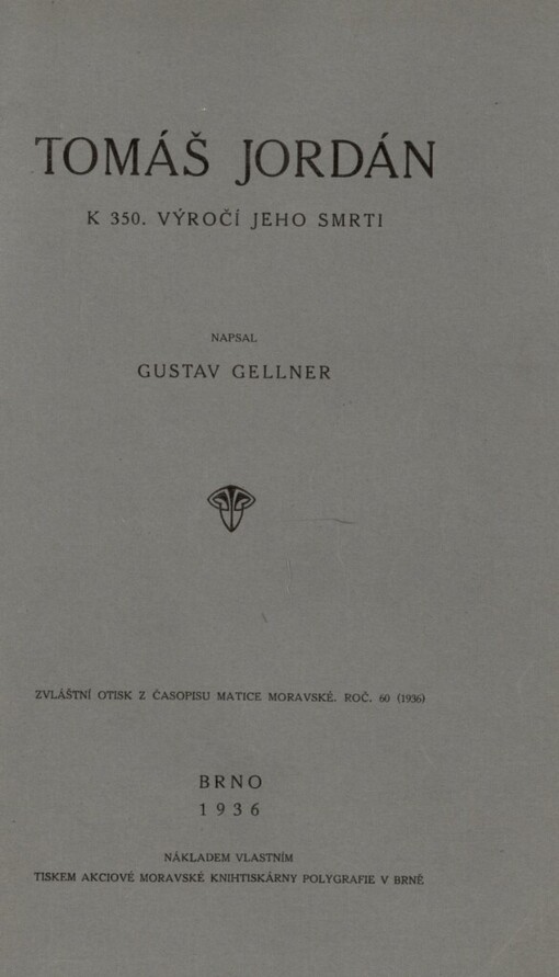 Tomáš Jordán: K 350. výročí jeho smrti