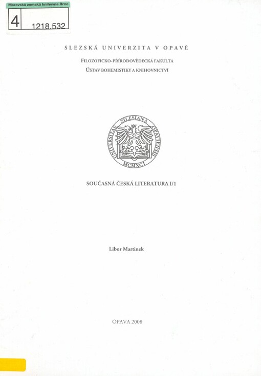 Současná česká literatura I/1