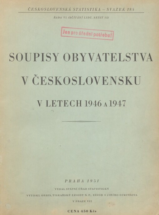 Soupisy obyvatelstva v Československu v letech 1946 a 1947