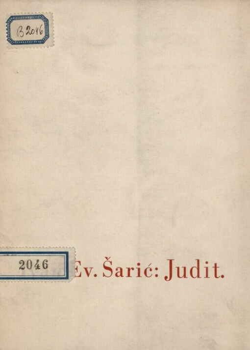 Judit: [báseň ... jejíž originál vyšel v Sarajevě léta Páně 1921]