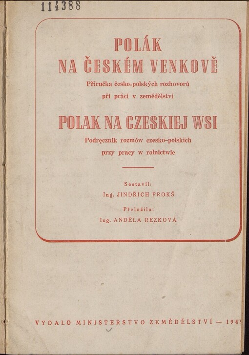 Polák na českém venkově: příručka česko-polských rozhovorů při práci v zemědělství