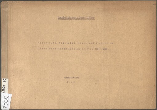 Porovnání výsledků činnosti knihoven Východočeského kraje za rok [i.e. 1965-1966]