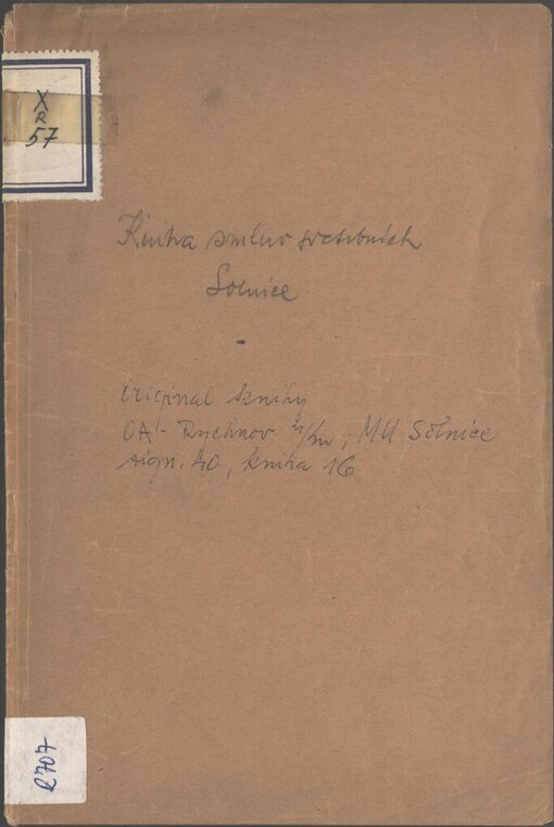 Kniha smluv svatebních v Solnici