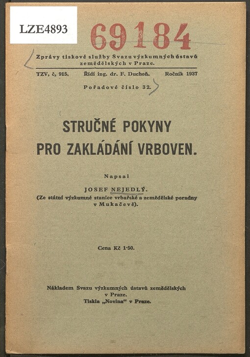 Stručné pokyny pro zakládání vrboven