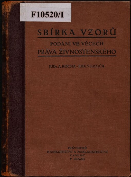 Sbírka vzorů podání ve věcech práva živnostenského