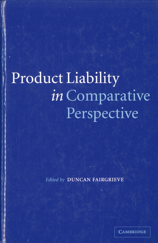 Product liability in comparative perspective