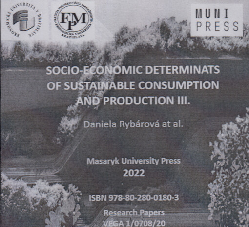 Socio-economic determinants of sustainable consumption and production III. : proceedings of scientific papers