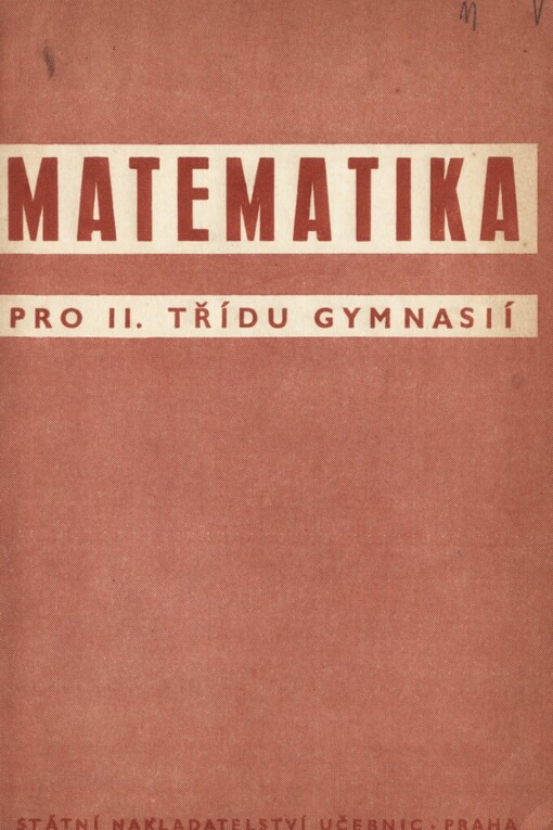 Matematika pro 2. třídu gymnasií