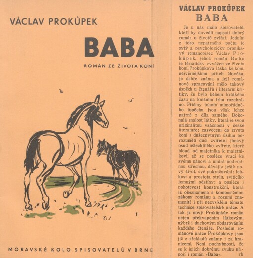 Baba :román ze života koní [poctěný literární cenou země moravské za r. 1939]