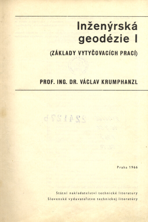 Inženýrská geodézie : (základy vytyčovacích prací). 1